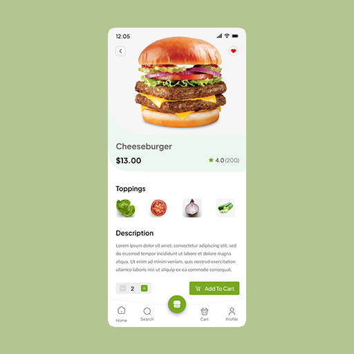 Polished digital high fidelity mobile app design screens