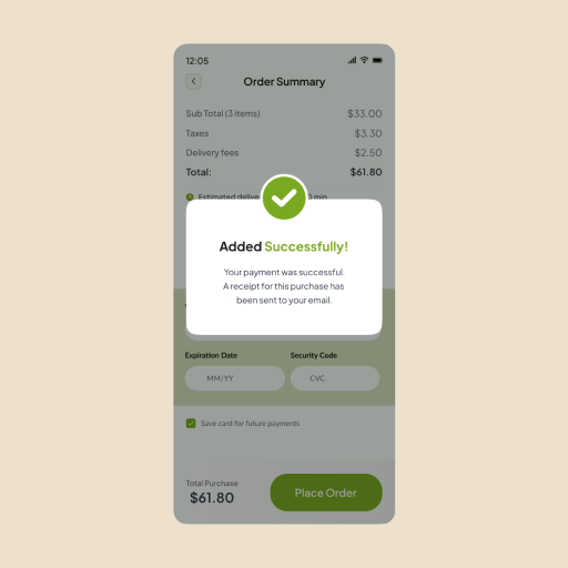UI design of a mobile product catalog